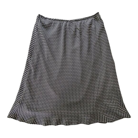 NWT Women’s Sag Harbor A Line Black White Polka Dot Skirt Size 12 PETITE Pull On - Picture 2 of 7